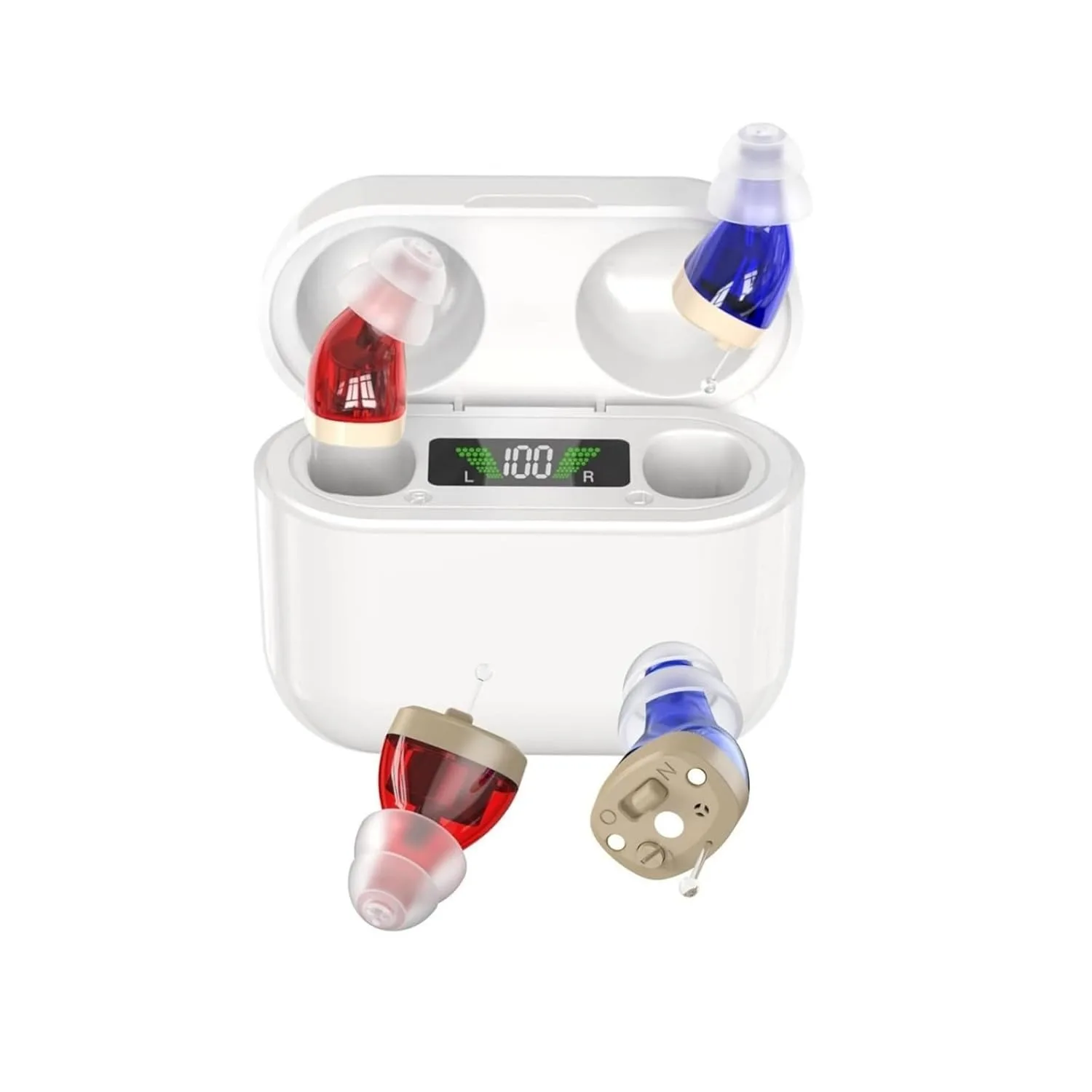 Audífonos para personas mayores: cómo elegir bien y mejores modelos (2026) 1 Audífono recargable intraauricular para personas mayores (modelo genérico)