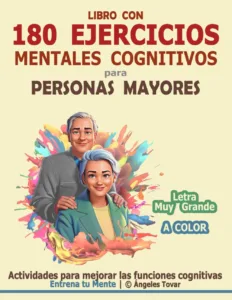Libro con ejercicios mentales cognitivos para personas mayores
