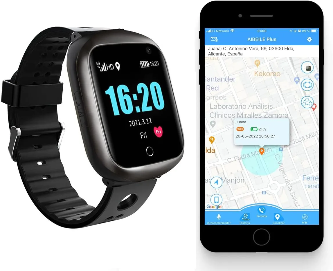 Mejores dispositivos GPS para localizar personas mayores (2026): relojes y localizadores fiables 2 Abu Family Care reloj localizador GPS para mayores
