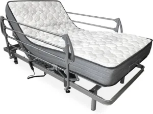 Cama articulada eléctrica Amuéblate con colchón viscoelástico y barandillas