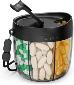 AUVON pastillero semanal con 4 compartimentos por día