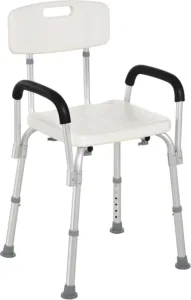 HOMCOM Silla de ducha de altura regulable