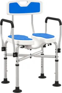 HOMCOM silla de ducha regulable antideslizante