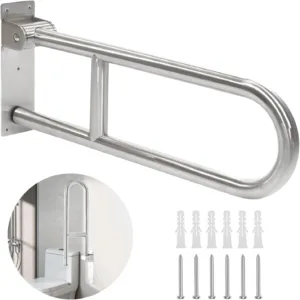 Hoojtny Barra abatible de apoyo para minusválido en acero inoxidable