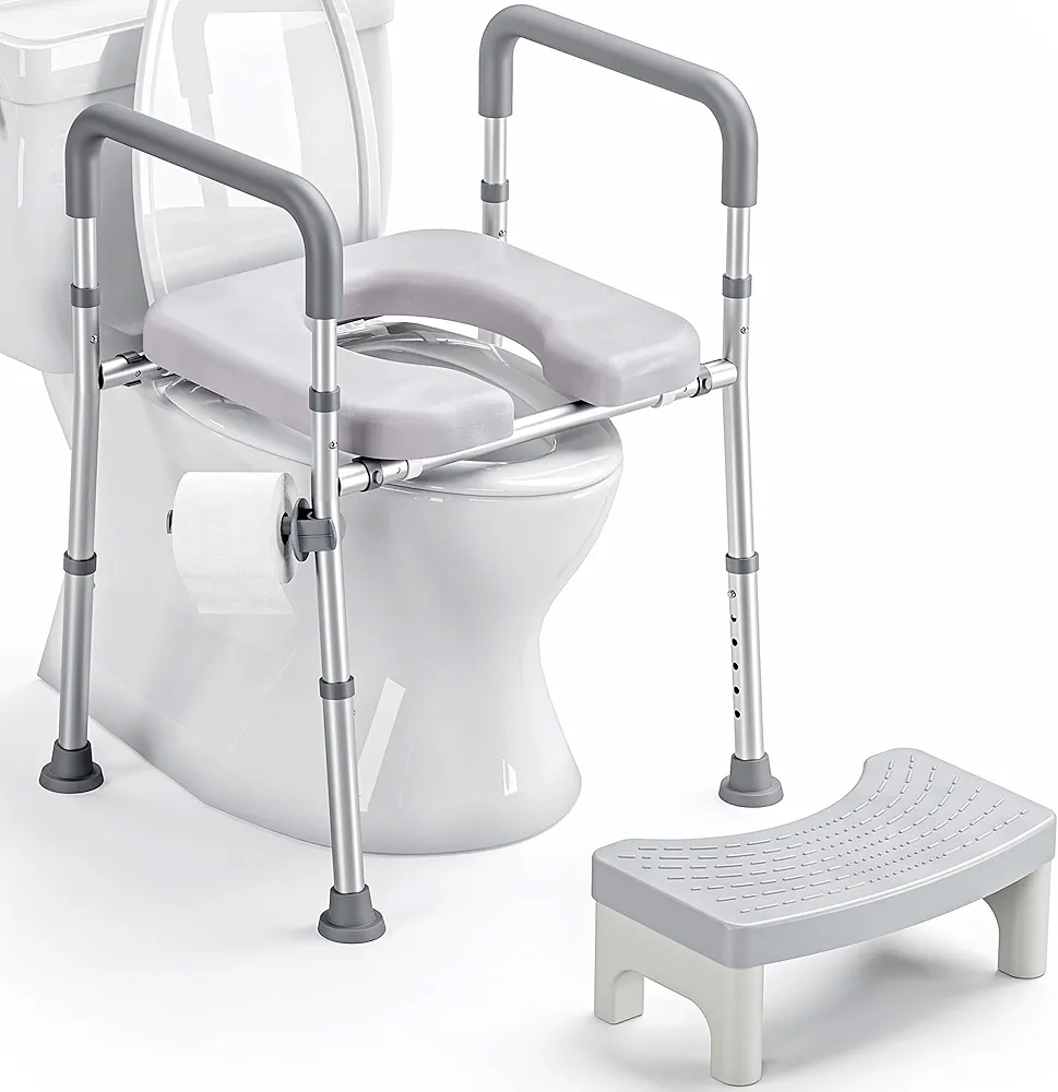 Mejores alzadores de WC para personas mayores en 2026 4 Elevador de WC para personas mayores con asiento acolchado extraíble