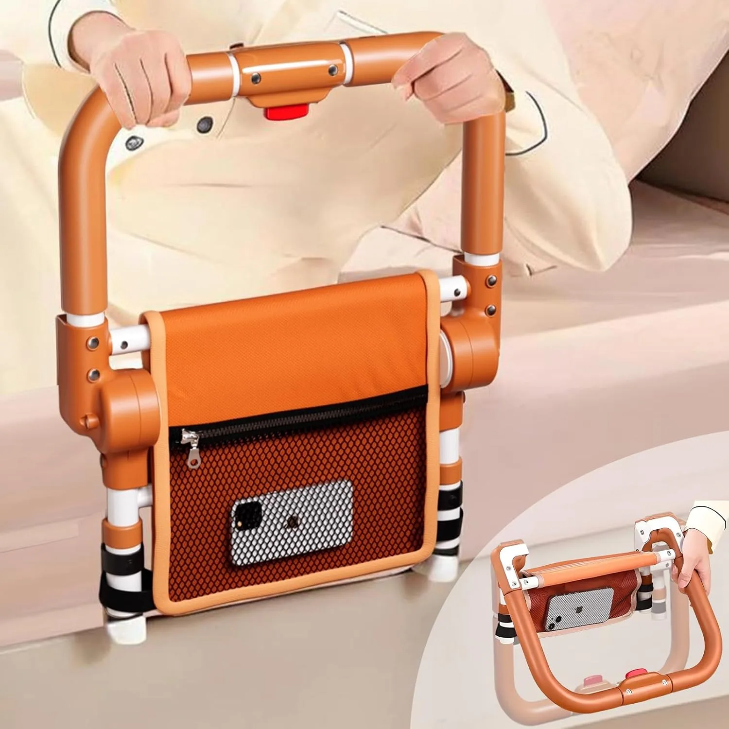 Mejores barandillas para cama para personas mayores (2026) 6 CYHWQ barandilla plegable para cama de adultos