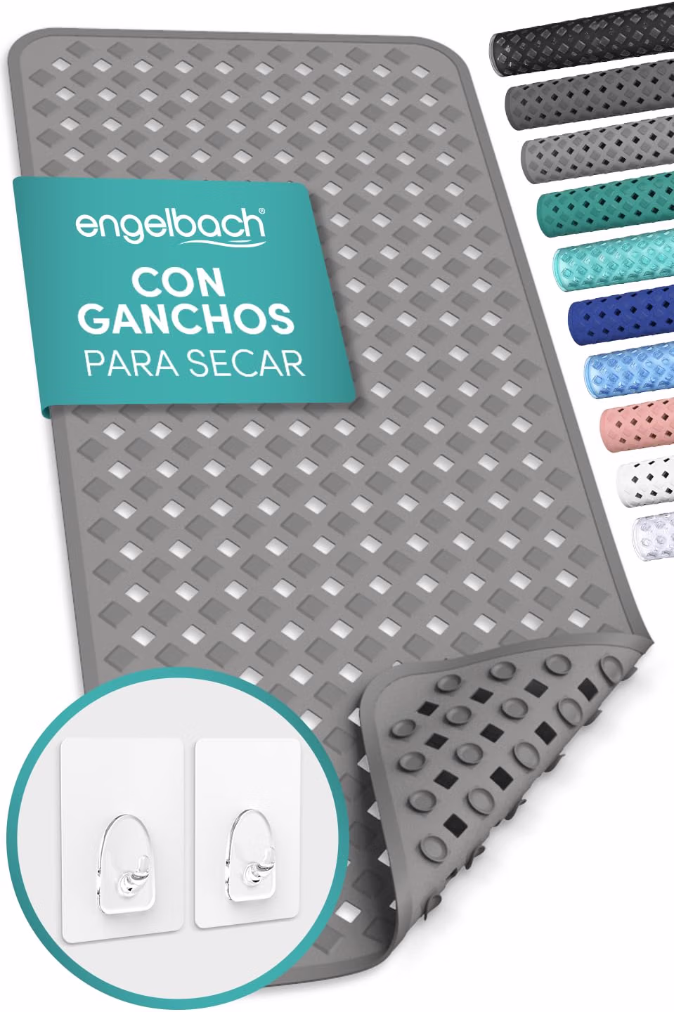 Engelbach alfombrilla antideslizante 88 x 40 cm para bañera