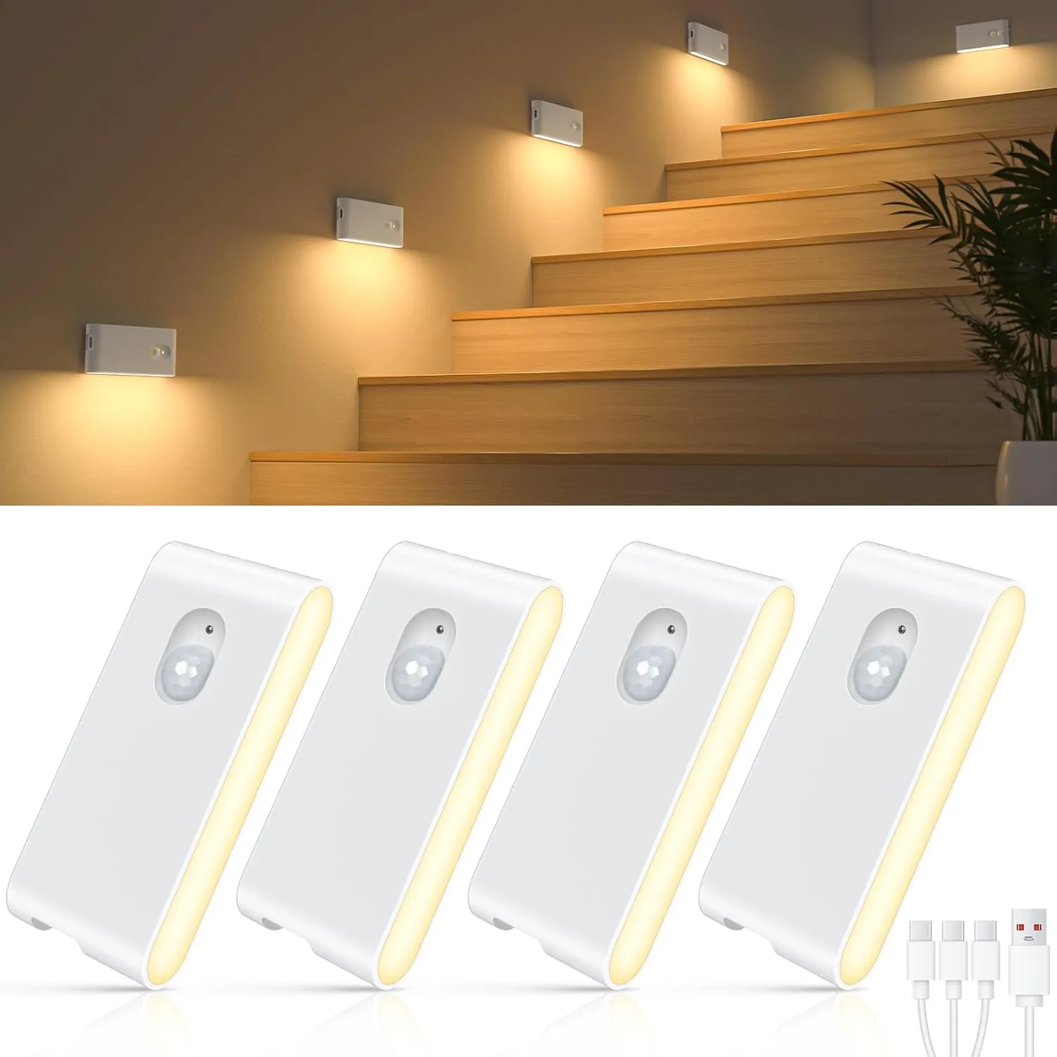 Mejores luces con sensor de movimiento para personas mayores (2026) 6 WILLED luz nocturna recargable con sensor de movimiento
