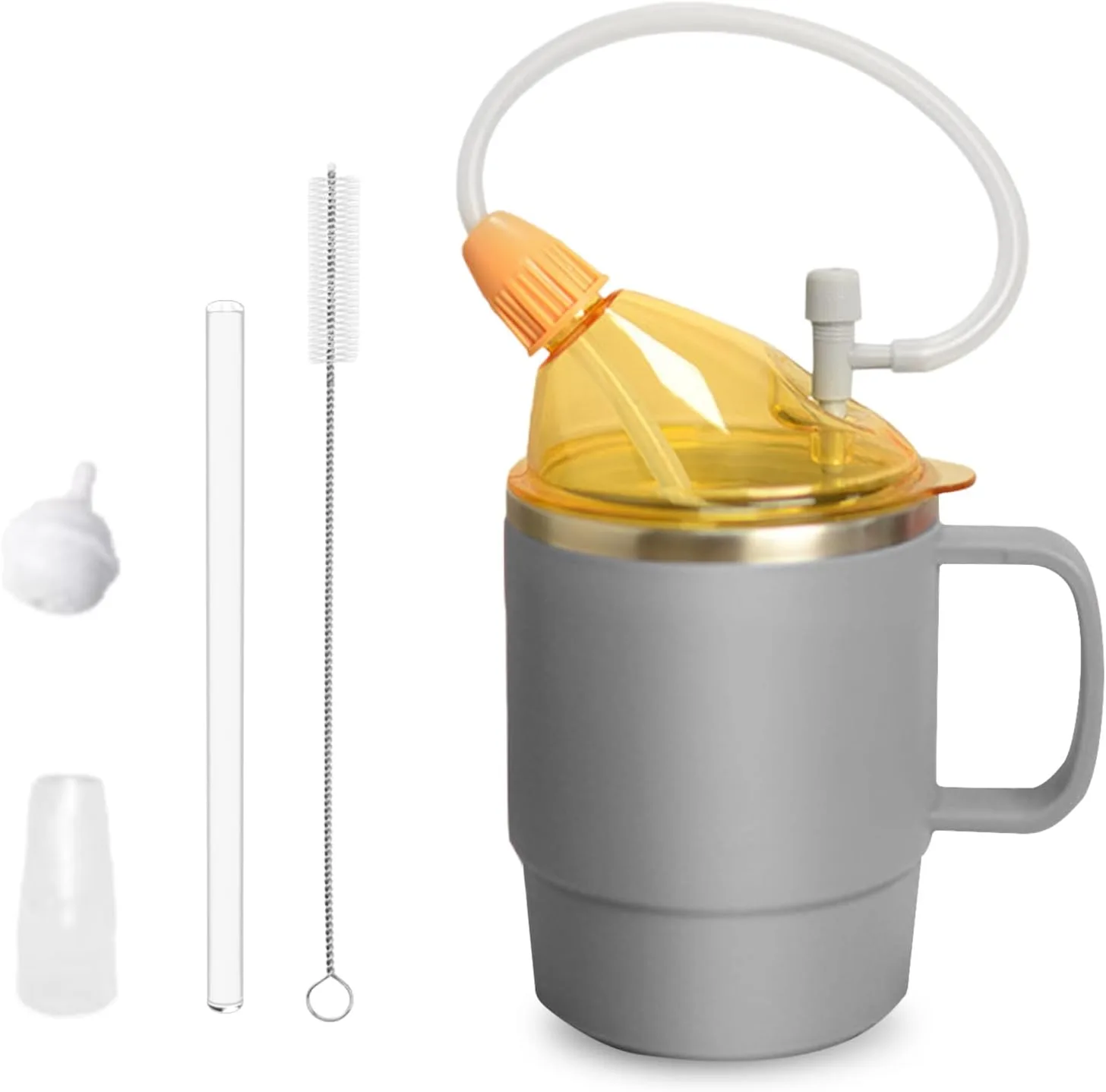 Sporgo vaso de 500 ml con pajita para personas mayores